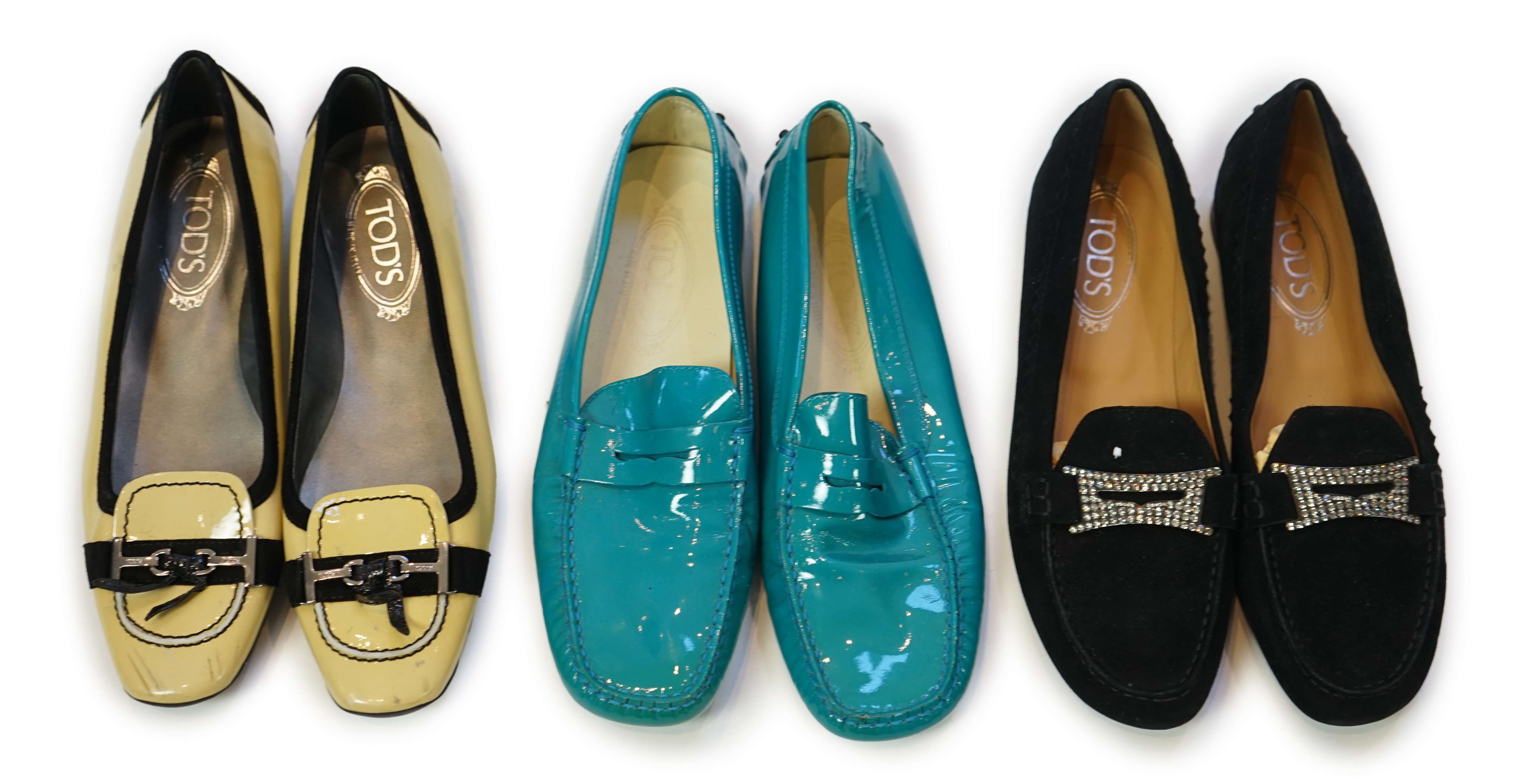 Three pairs of Tod's lady's flat shoes, size EU 39.5